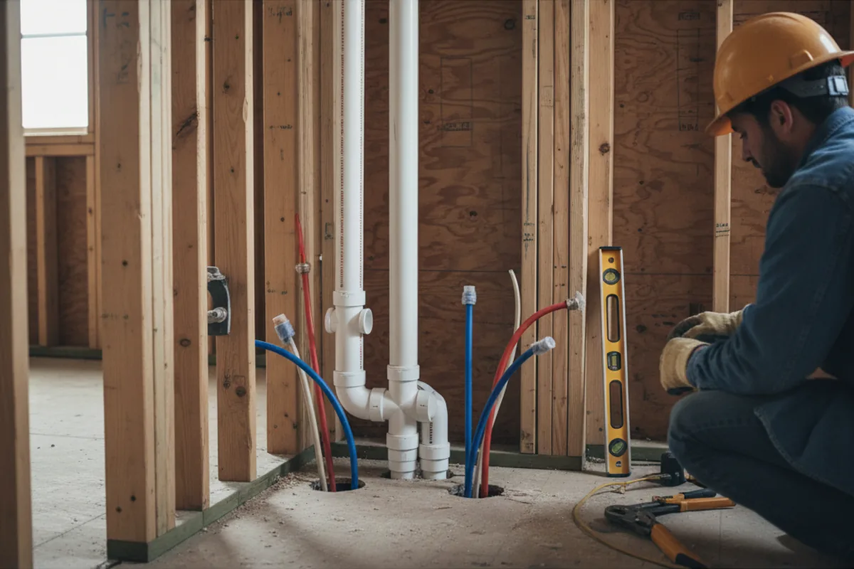 Drain and supply rough-in during Garbage Disposal Repair in Concord